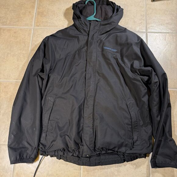 Timberland Men's Weather Gear Full Zip Nylon Shell Lined Jacket Black Size Small - Picture 1 of 10